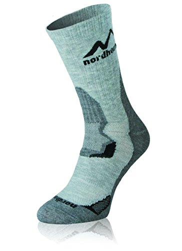 Herren und Damen Wandersocken Lite, Atmungsaktiv Trekkingsocken für Camping, Wandern, Trekking (Grau, 35-37) von Nordhorn