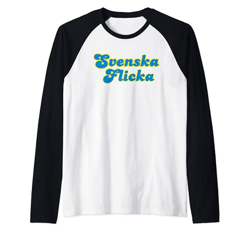 Svenska Flicka Swedish Girl Blue and Yellow flag colors Raglan von Nordic Emporium