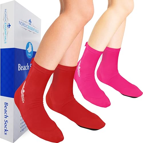 Nordic Essentials Strandsocken (2 Paar) - Wassersport, Tauchen, Schnorcheln, Volleyball, Fußball am Strand - Für Kinder, Damen & Herren - Atmungsaktiv, Rutschfest von Nordic Essentials