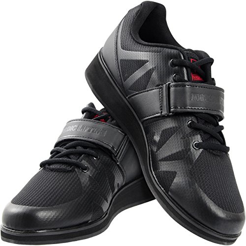 Nordic Lifting Kraftsport-Schuhe für Intensive Workouts - Gewichtheber-Schuhe & Kraftsport-Schuhe für Männer - MEGIN (Schwarz, Größe 8) von Nordic Lifting