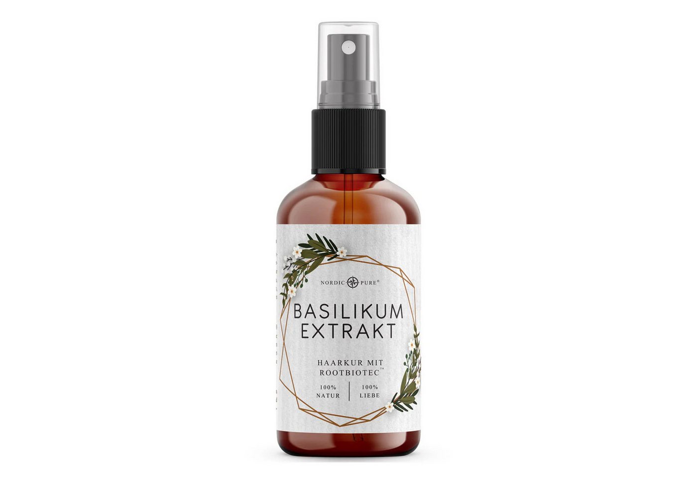 Nordic Pure® Haarserum Nordic Pure Basilikum-Extrakt mit RootBioTec™, Natürliche Haarkur für dünnes & brüchiges Haar für mehr Fülle und Vitalität von Nordic Pure®