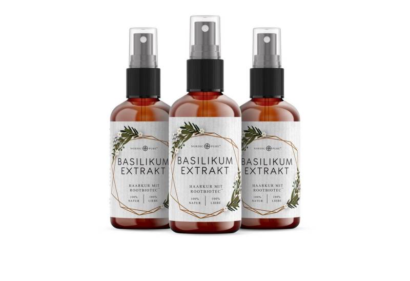 Nordic Pure® Haarserum Nordic Pure Basilikum-Extrakt mit RootBioTec™, Natürliche Haarkur für dünnes & brüchiges Haar für mehr Fülle und Vitalität von Nordic Pure®