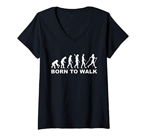 Damen Evolution Nordic walking T-Shirt mit V-Ausschnitt Damen Evolution Nordic walking T-Shirt mit V-Ausschnitt von Nordic Walking Geschenke