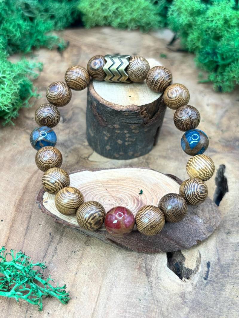 Armband Mit Red Und Blue Cloisonne Steinen Armband Mit Red Und Blue Cloisonne Steinen von NordicMystery