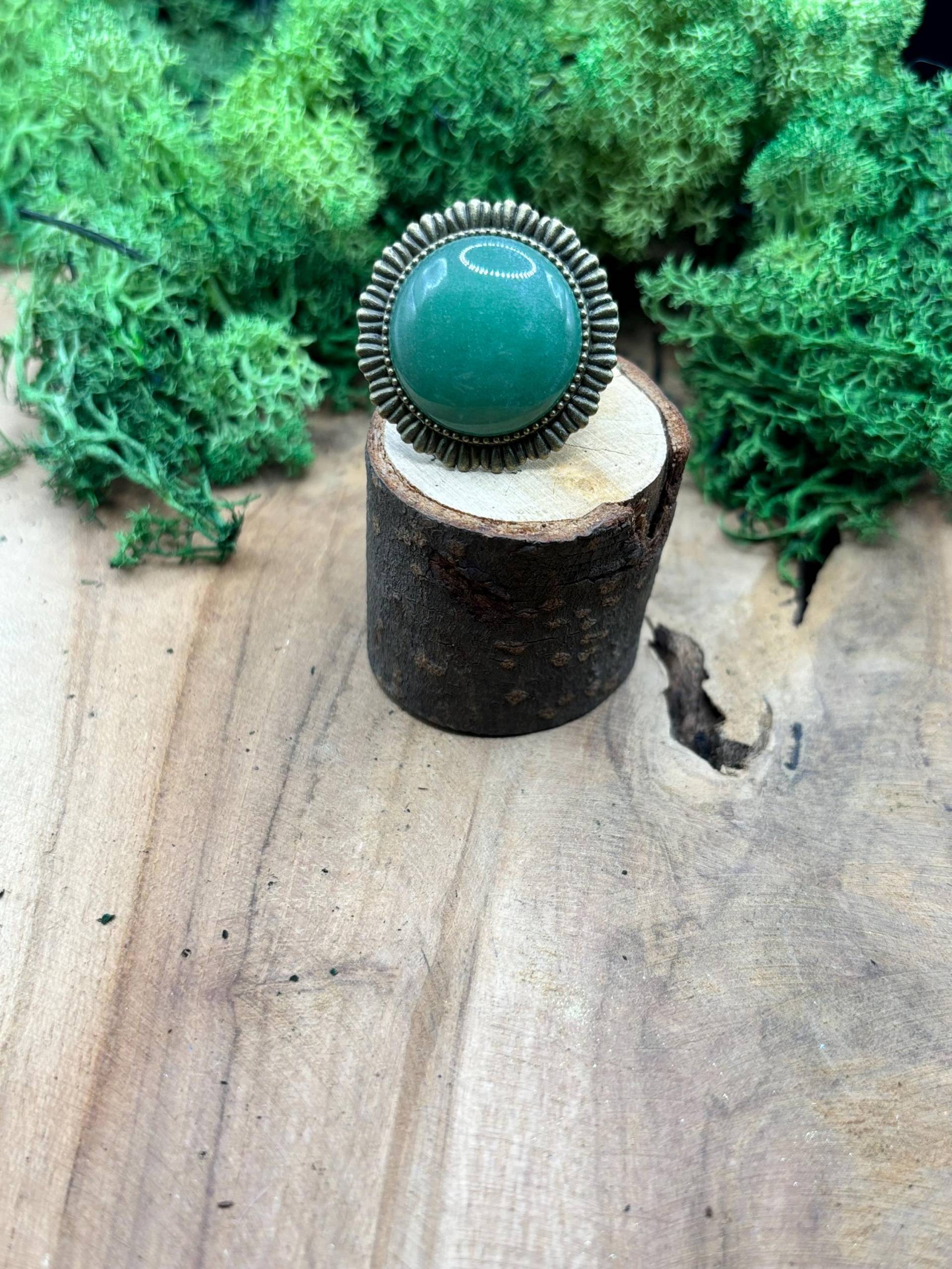 Aventurin Ring in Antik Gold | Größen Verstellbar Aventurin Ring in Antik Gold | Größen Verstellbar von NordicMystery