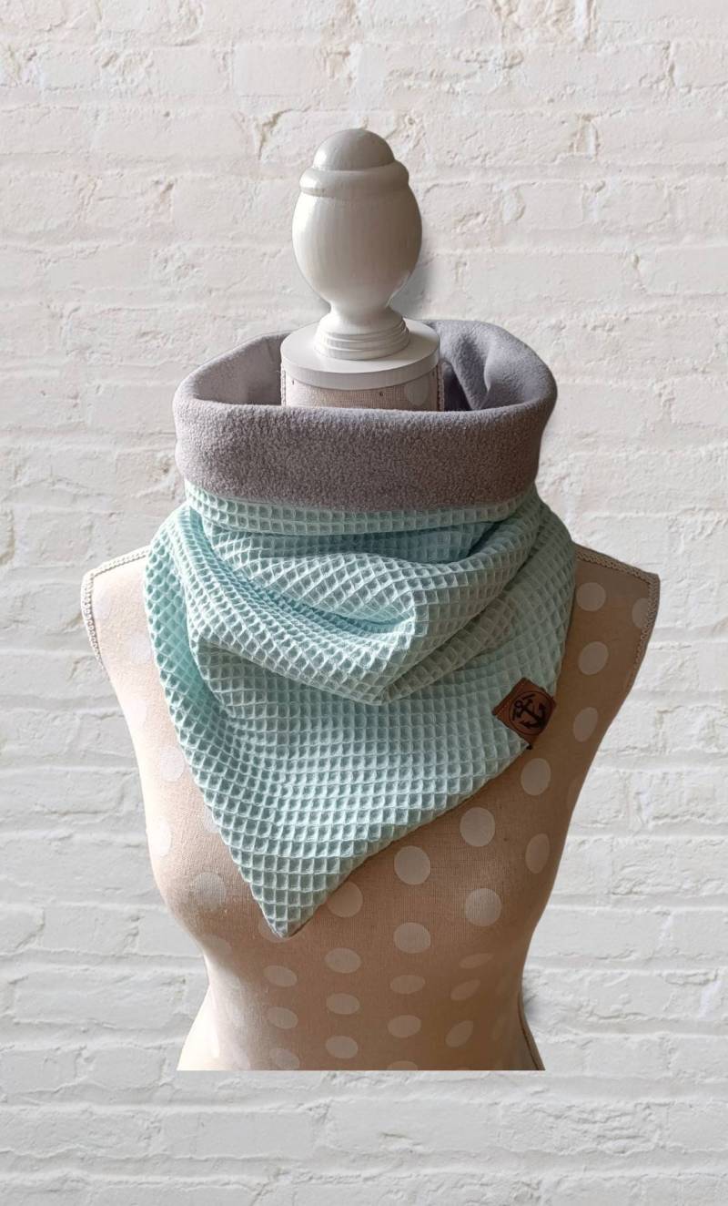 Damen Schlupfschal Halssocke in Mint Aus Waffelpique Loop Damen Schlupfschal Halssocke in Mint Aus Waffelpique Loop von NordicSewingGoods
