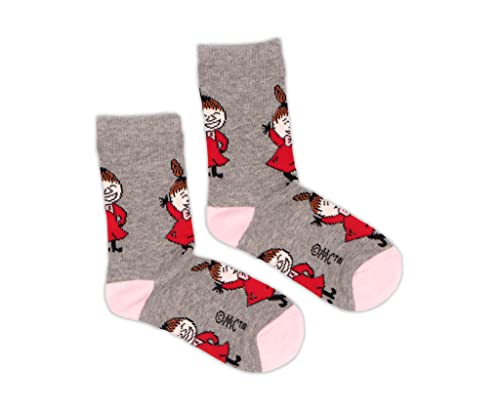 Little My Happiness Kids Moomin Socks, Grey/Pink, EU24-26 von Nordicbuddies