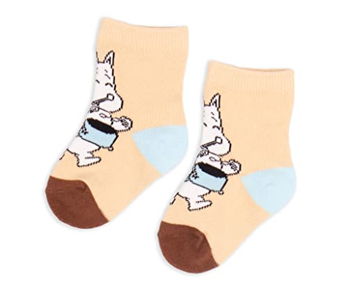 Nordicbuddies Moomintroll Drumming Baby Moomin Socks, Beige/Brown, EU25-27 von Nordicbuddies