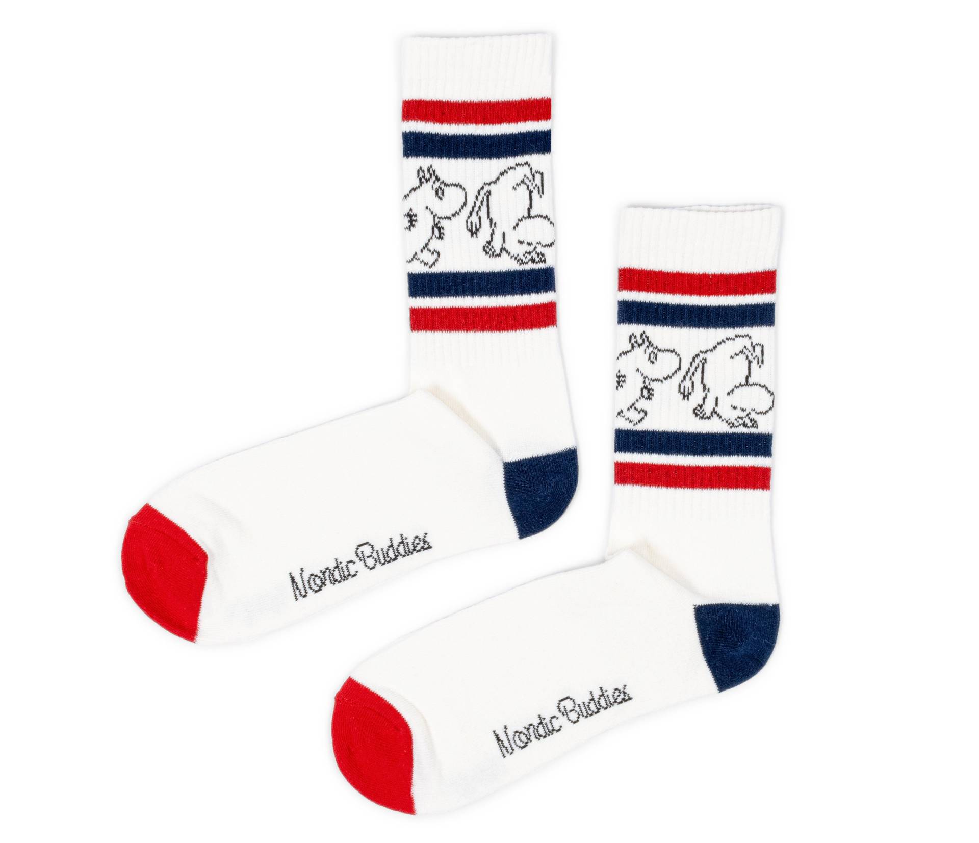 Mumin Retro Socken Für Männer - Weiß, Rot Und Blau von Nordicbuddies