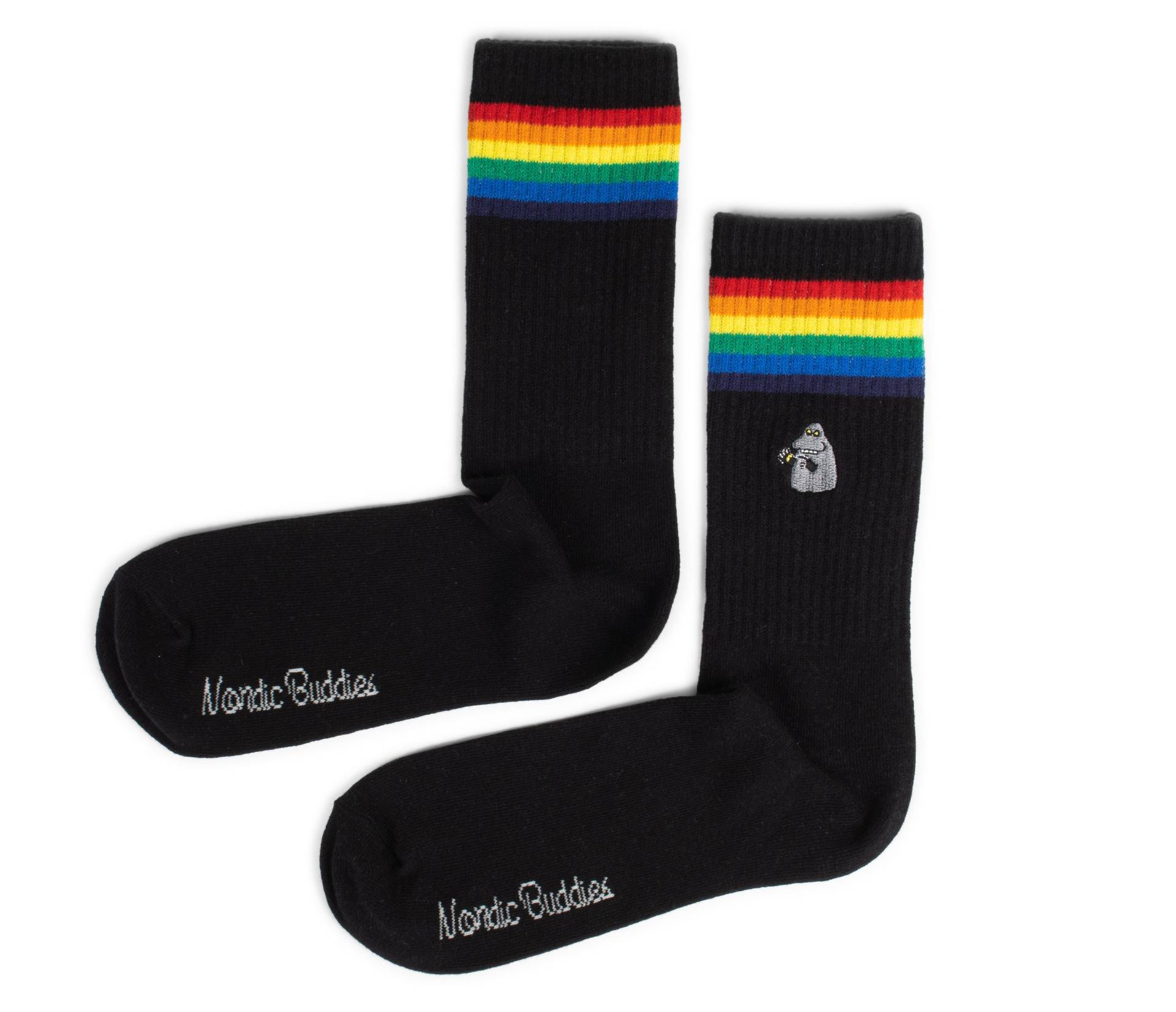 Mumin The Groke Retro Socken Für Herren - Schwarz von Nordicbuddies