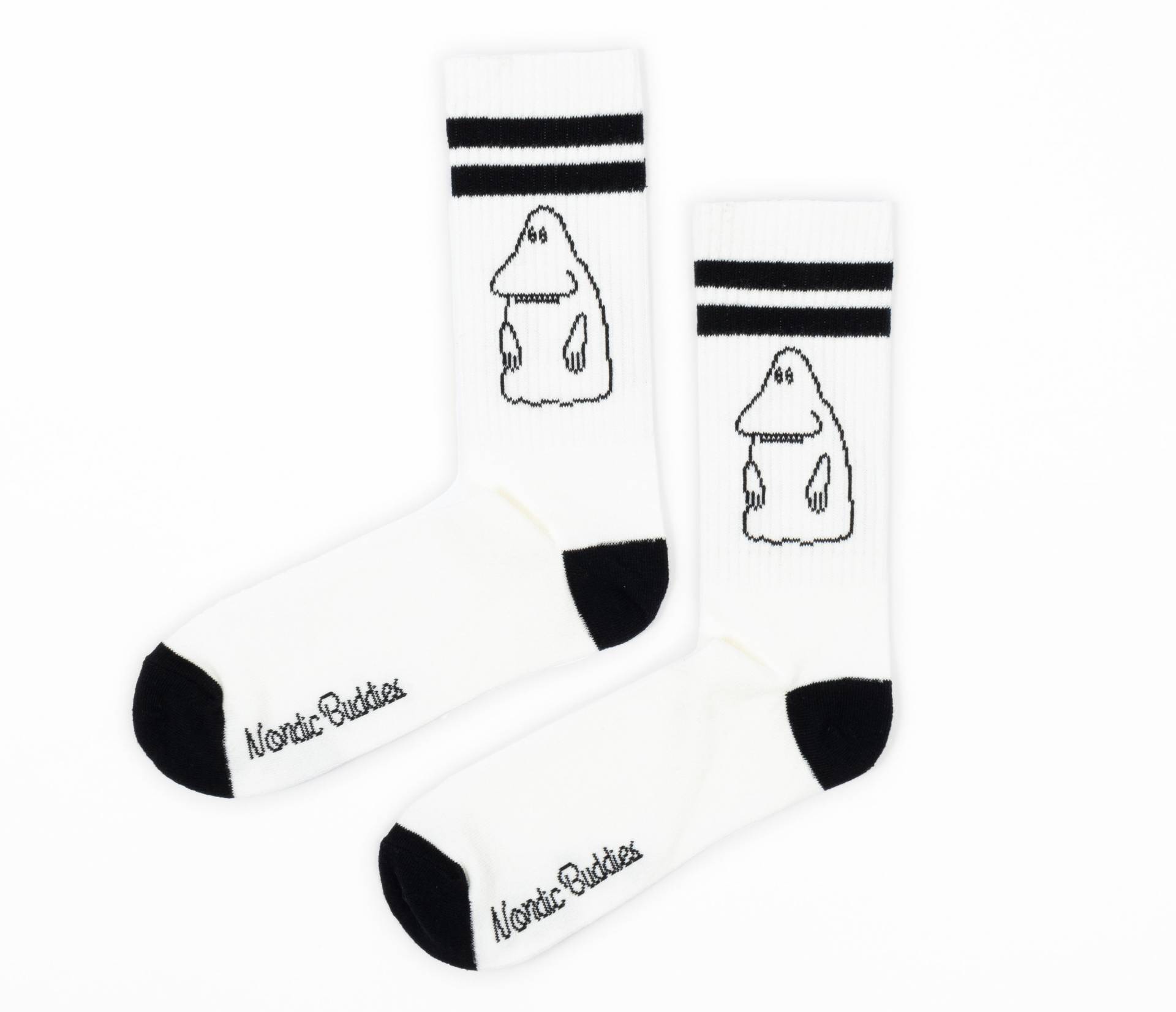 Mumin The Groke Retro Socken Für Herren - Weiß & Schwarz von Nordicbuddies