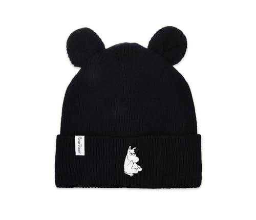 Nordicbuddies Moomintroll Kids Moomin Winter Beanie with Ears, Black, Kids Size: 1,5-8 Years von Nordicbuddies