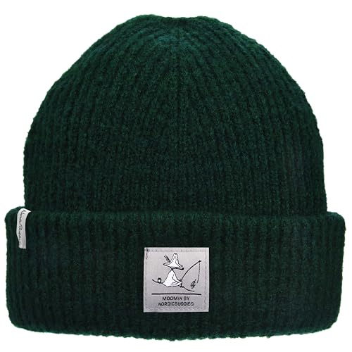 Nordicbuddies Snufkin Moomin Winter Hat Adult Beanie, Green, One Size von Nordicbuddies