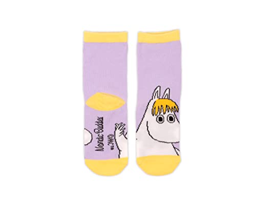 Snorkmaiden Idea Kids Moomin Socks, Lilac/Yellow, EU24-26 von Nordicbuddies