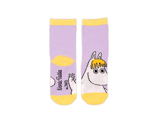 Snorkmaiden Idea Kids Moomin Socks, Lilac/Yellow, EU33-35 von Nordicbuddies