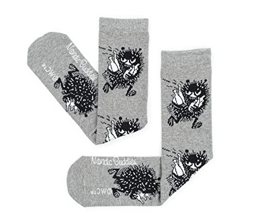 Nordicbuddies Stinky`s Getaway Men's Moomin Socks, Grey herrensocken, von Nordicbuddies