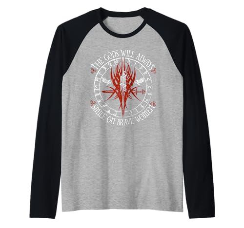 Die Götter Lächeln Über Mutige Frauen Runen Motiv Raglan Die Götter Lächeln Über Mutige Frauen Runen Motiv Raglan von Nordisch Wikinger Runen Sprüche Viking Symbolik