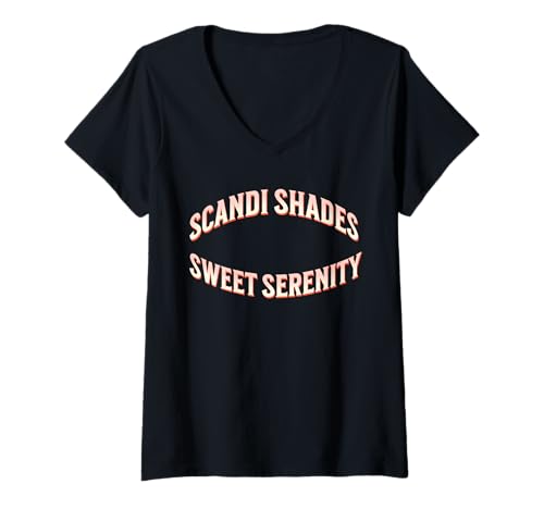 Damen Scandi-Schattierungen Süße Gelassenheit Vibes T-Shirt mit V-Ausschnitt Damen Scandi-Schattierungen Süße Gelassenheit Vibes T-Shirt mit V-Ausschnitt von Nordische Farbpalette und Ruhe-Stimmung