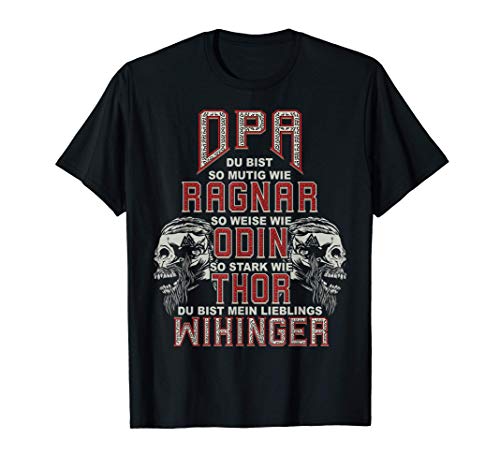 Herren Geschenk für Wikinger Opa zum Vatertag - Viking Opa Spruch T-Shirt von Nordische Mythologie Vikinger Runen Symbole Design