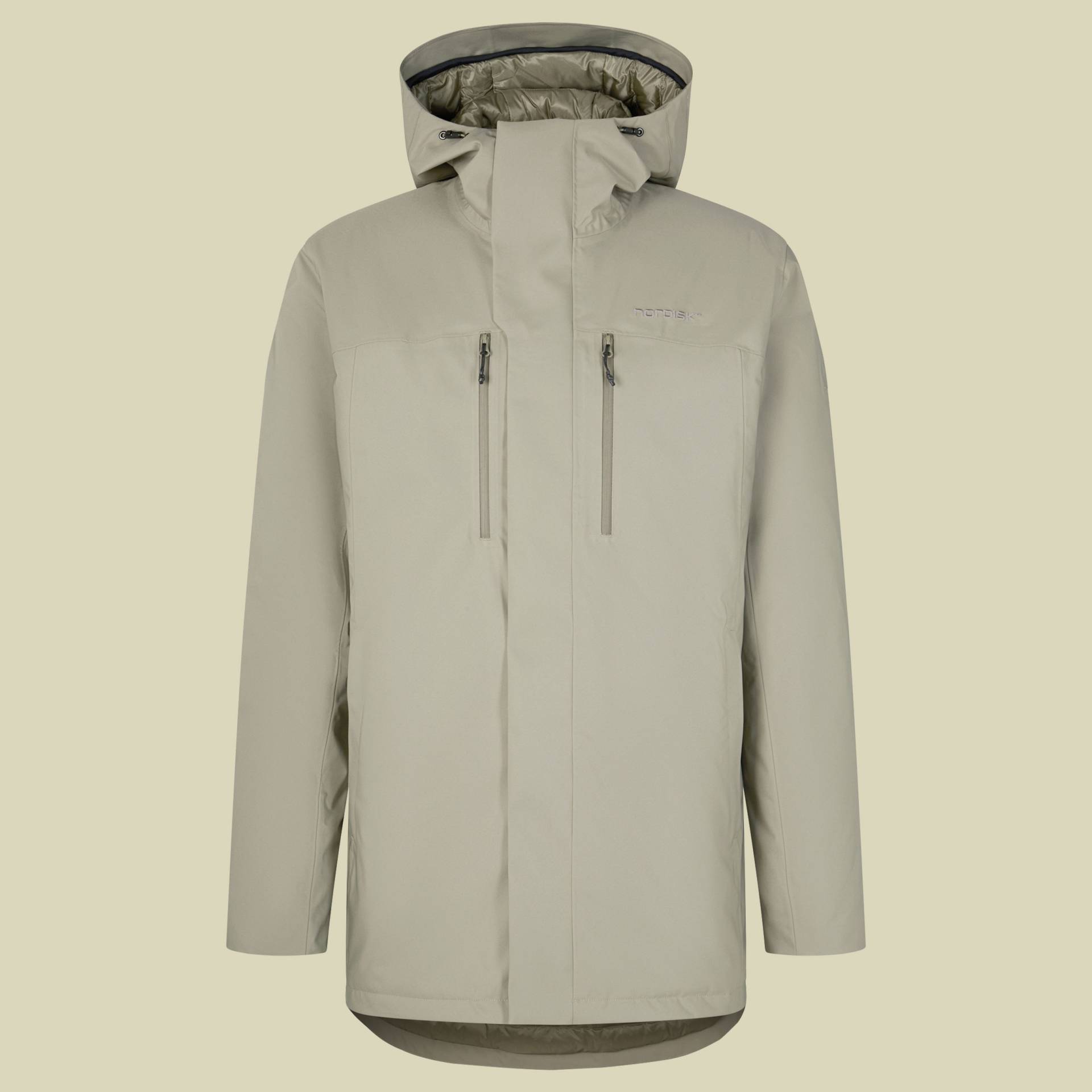 Lauge Harshell Down Jacket Men L beige - vetiver green von Nordisk