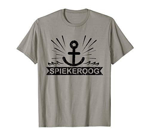 SPIEKEROOG T-Shirt Anker Nordseeinsel Retro Damen Herren T-Shirt von Nordsee Urlaub Sprüche Meer Ostfriesland Inseln
