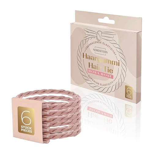 Nordstern Haargummis 6er Set - Geflochtene Haarbänder mit sicherem Halt und stylischem Aussehen - Vielseitiger Haarschmuck für Frauen und Mädchen in Rosé von Nordstern