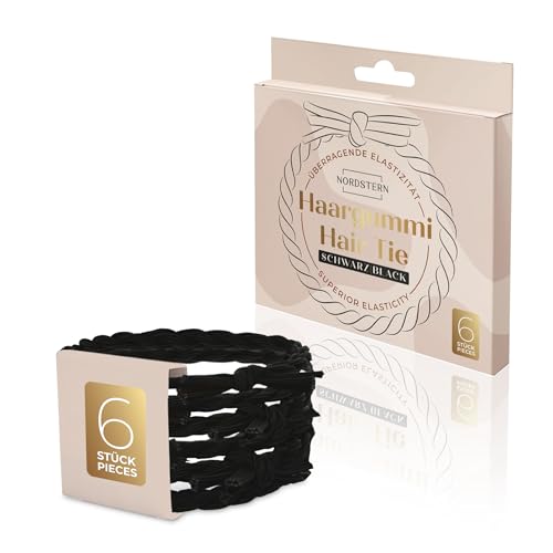 Nordstern Haargummis 6er Set - Geflochtene Haarbänder mit sicherem Halt und stylischem Aussehen - Vielseitiger Haarschmuck für Frauen und Mädchen in Schwarz von Nordstern