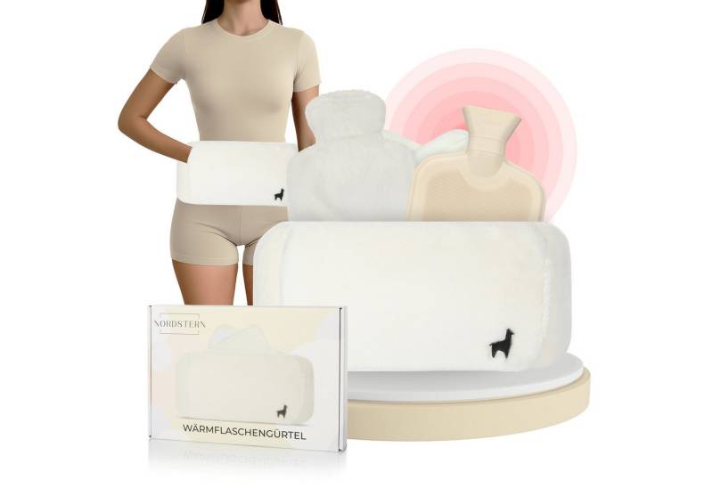 Nordstern Wärmflasche Wärmflaschengürtel 130 cm, mit flauschigen Extra-Bezug - Perioden Wärmegürtel zum umbinden von Nordstern