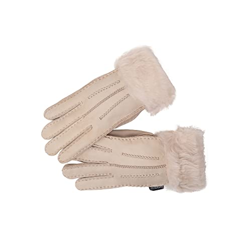 Nordvek Damen Schaffell-Handschuhe – Faltbare Manschette – Wildleder # 301-100, beige, 38 von Nordvek