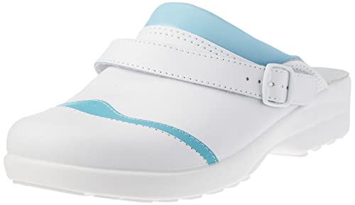 Nordways Damen Mado Holzschuh, Weiß/Blau, 41 EU von Nordways