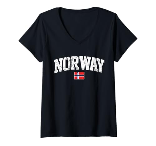 Damen Norwegen Liebhaber Norwegische Reise Skandinavisches Geschenk T-Shirt mit V-Ausschnitt von Norge Norway Lover Norwegian Travel