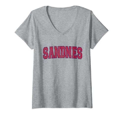 Damen Sandnes Norge Sandnes Norwegen T-Shirt mit V-Ausschnitt von Norge Sporting