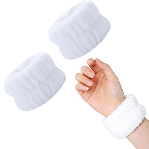 Norhogo 1 paar Handgelenk-Spa-Waschband Mikrofaser Handgelenk Waschen Handtuch Band Armbänder Elastisches Handgelenk Waschband Saugfähiges Gesichtshautpflege Frauen Mädchen (Weiß) von Norhogo