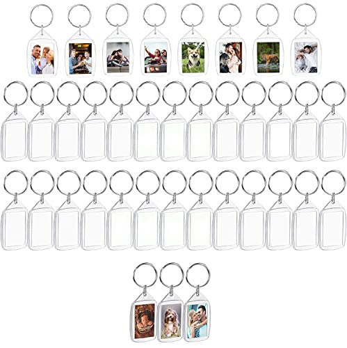 Norhogo Schlüsselanhänger mit Foto doppelseitig (100 Stück) 5,4 x 3,4 cm Personalisierter Acryl Foto Schlüsselanhänger, für Familienfreunde Paare Bastelgeschenk Lichtbild von Norhogo