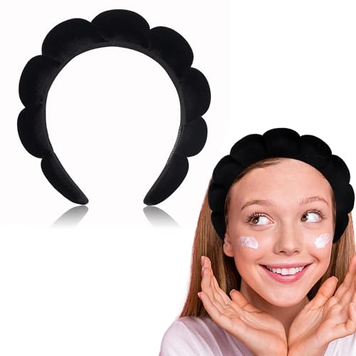 Norhogo Wolke Haarbänder, Frauen Samt Haarband, Frauen Haarband Frauen Make-up Schwamm, für Hautpflege, Gesicht waschen (schwarz) von Norhogo