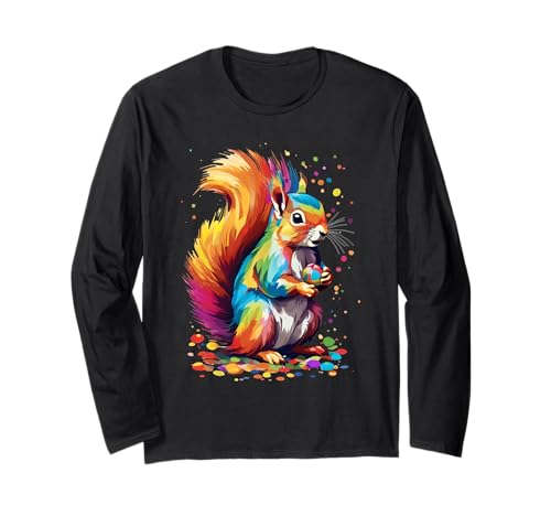 Eichhörnchen Kleidung Damen Teenager Mädchen Jungen Trend Langarmshirt von Nori Artwork: Bedruckte Kleidung mit Tiermotive