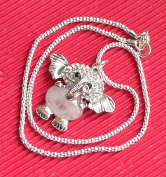 Sgh043 - Elefant Strass An Jasseronkette von NorikasFundgrube