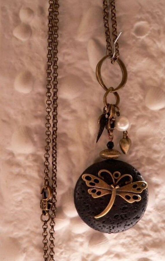 Sgh123 - Langkette " Dragonfly On Lava "Vintage Sgh123 - Langkette " Dragonfly On Lava "Vintage von NorikasFundgrube