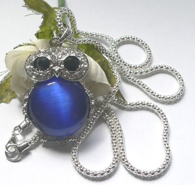 Sgh136 - Langkette " Blaue Eule" von NorikasFundgrube