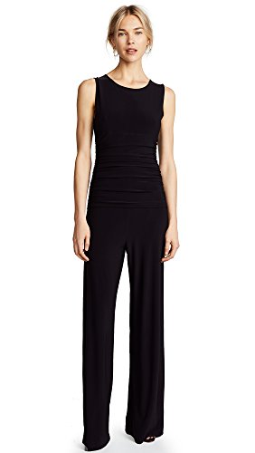 Norma Kamali Damen Jumpsuit mit Geraffter Taille, schwarz, Klein von Norma Kamali