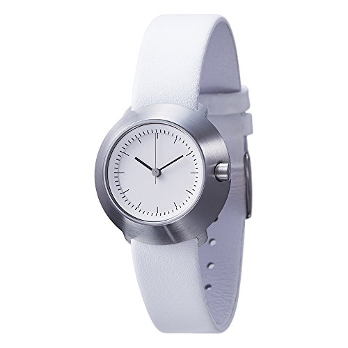 Normal Timepieces "Fuji" Edelstahl Gebürstet Weiß Leder Schwarz Frau Uhren Normal Timepieces "Fuji" Edelstahl Gebürstet Weiß Leder Schwarz Frau Uhren von Projects Watches