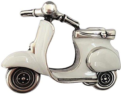 Norman K Modedesign Gürtelschnalle Motorroller, weiß von Norman K Modedesign