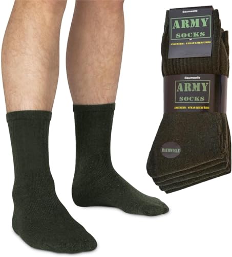 normani 10 Paar Herren Army-Sportsocken – Robuste Arbeitssocken, Sportsocken & Wandersocken aus strapazierfähiger Baumwolle Größe 39/42 von normani