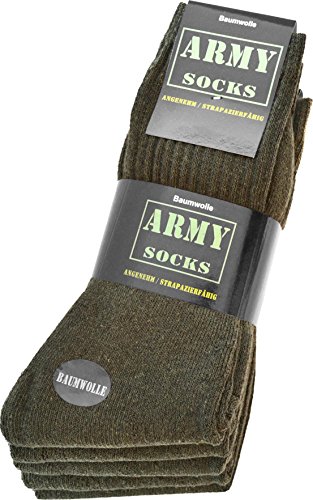 normani 10 Paar Herren Army-Sportsocken – Robuste Arbeitssocken, Sportsocken & Wandersocken aus strapazierfähiger Baumwolle Größe 43/46 von normani