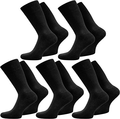 normani 10 Paar Elegante Herrensocken in Schwarz oder Weiß aus 100% Baumwolle, ohne Naht Farbe Schwarz Größe 39/42 von normani