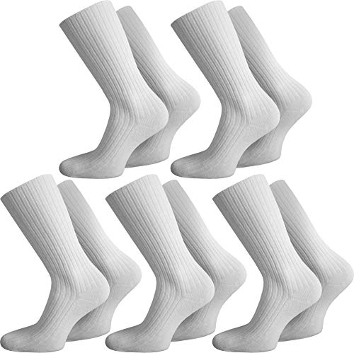 normani 10 Paar Elegante Herrensocken in Schwarz oder Weiß aus 100% Baumwolle, ohne Naht Farbe Weiss Größe 43/46 von normani