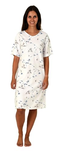 Normann Care Damen Pflegenachthemd Kurzarm, Rückenteil offen mit praktischem Bindeverschluß, Farbe:hellblau, Größe:48-50 von Normann Care