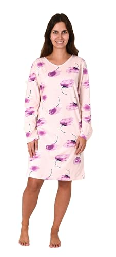 Normann Care Damen Pflegenachthemd Langarm, Rückenteil offen mit praktischen Bindeverschluß, Farbe:rosa, Größe:40-42 von Normann Care