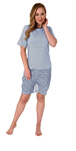 Normann Care Damen Pflegeoverall Kurzarm mit Reissverschluss am Rücken und am Bein - 181 271 90 838, Größe:XL, Farbe:blau von Normann Care