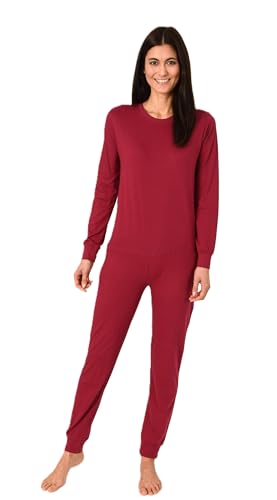 Normann Care Damen Pflegeoverall Langarm Einteiler Schlafanzug mit Reißverschluss am Rücken, Farbe:Beere, Größe:XXL von Normann Care